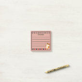 Sinaasappel Kat Rooster Roze Post-it® Notes (Op bureau)
