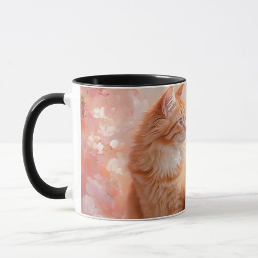Sinaasappel kat wrap-around ontwerp mok (Links)