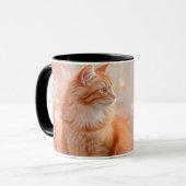 Sinaasappel kat wrap-around ontwerp mok (Voorkant links)