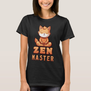 Sinaasappel Kat Yoga Zen Meester Sinaasappel Tabby T-shirt