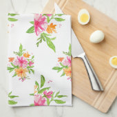 Sinaasappel keukenhanddoek voor de Waterverf van F (Quarter Fold)