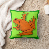 Sinaasappel Kikker Sierkussen (Deken)