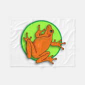 Sinaasappel kikkerband fleece deken (Voorkant (Horizontaal))