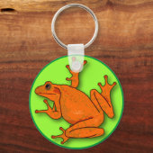 Sinaasappel kikkerronde Sleutelhanger (Voorkant)