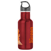 Sinaasappel kinder drinken flesje waterfles  (Achterkant)