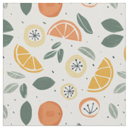 Sinaasappel & Kiwi Patroon  Stof