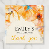 Sinaasappel Klaproos Bloei bruids douche bedankt Bedankjes Labels (Voorkant)