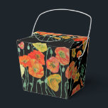 Sinaasappel Klaproos Bloemige Trouwtaart Favoriet  Bedankdoosjes<br><div class="desc">Sinaasappel Klaproos op zwarte bloemige bloemen Trouwtaart Favoriet Dozen. Ontworpen vanuit een van mijn waterverfschilderijen.</div>