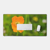 Sinaasappel Klaproos Foto Met Aangepaste Naam Bureaumat (Keyboard & Muis)