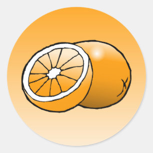 Sinaasappel - Klassieke Ronde Sticker
