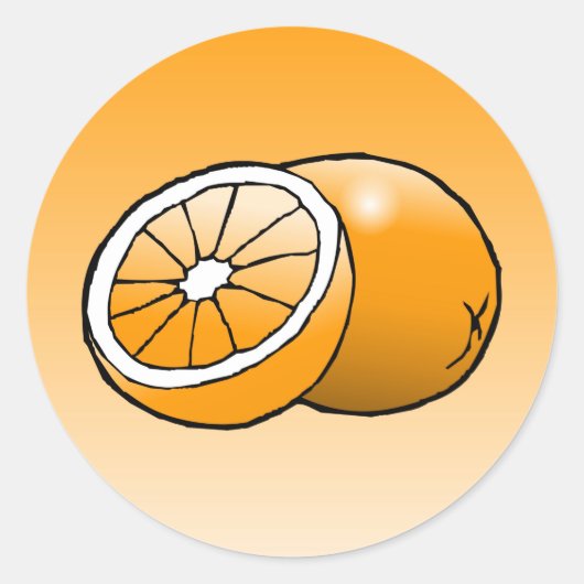 Sinaasappel - Klassieke Ronde Sticker (Voorkant)