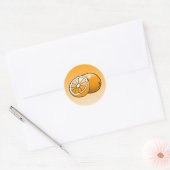 Sinaasappel - Klassieke Ronde Sticker (Envelop)
