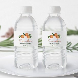 Sinaasappel Kleine Moppie Citrus Baby Shower Waterfles Etiket