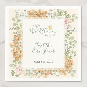 Sinaasappel Kleine Wilde Bloem Baby Shower Servett Servet