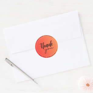 Sinaasappel Kleurrijk Dank u Circle Sticker