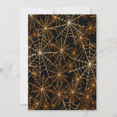 Sinaasappel kobweb-halloween-partij kaart (Achterkant)