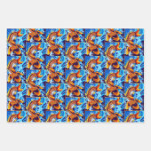 Sinaasappel Koi vis blauw Inpakpapier Vel (Voorkant 2)