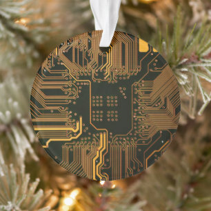Sinaasappel Kool Computer Circuit Board Ornament