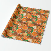 Sinaasappel Kruiden Herfst Inpakpapier (Uitgerold)