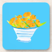 Sinaasappel kumquats aquarel fruit bier onderzetter (Voorkant)