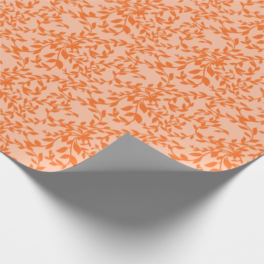 Sinaasappel laat botanische bloemen script aangepa cadeaupapier (Hoek)