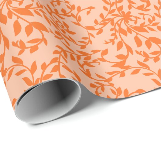 Sinaasappel laat botanische bloemen script aangepa cadeaupapier (Rol Hoek)