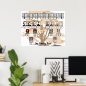 Sinaasappel Leafage Tree Art Twee Familie Bomen Po Poster (Thuiskantoor)