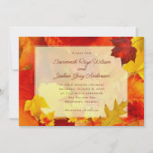 Sinaasappel Leaves Herfst Autumn Wedding Ceremony Kaart (Voorkant)