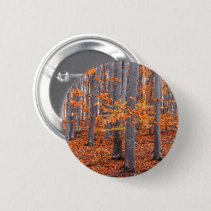 Sinaasappel Leaves Herfst Forest Foto Ronde Button 5,7 Cm