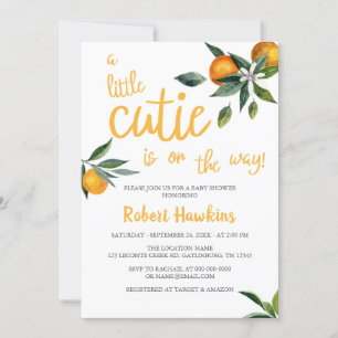 Sinaasappel leek een klein Baby shower Kaart