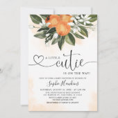 Sinaasappel leek een klein baby shower kaart (Voorkant)