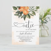 Sinaasappel leek een klein baby shower kaart (Staand voorkant)