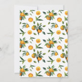 Sinaasappel leek een klein baby shower kaart (Achterkant)