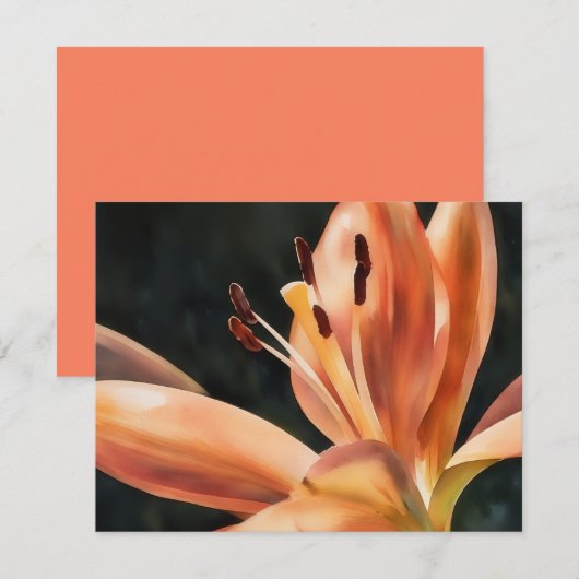 Sinaasappel lelie bloem kunst notitiekaart set notitiekaartje (Voorkant / Achterkant)