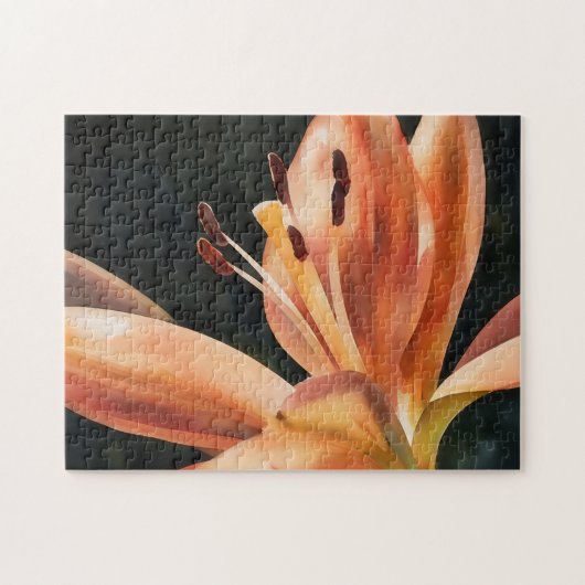 Sinaasappel Lelie Bloementuin Natuur Kunst Puzzel (Horizontaal)