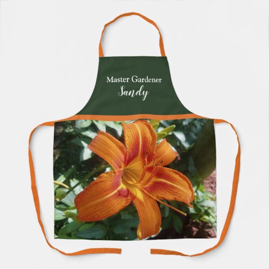 Sinaasappel lelie foto ontwerp Mastertuinier Schort (Voorkant)