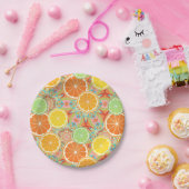 Sinaasappel, Lemon, Limoen Slica's Papieren Bordje (Feest)