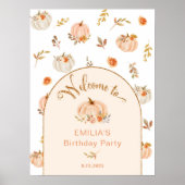 Sinaasappel Lief klein pompoen verjaardagswelkom Poster (Voorkant)