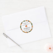 Sinaasappel Liefje 1e Verjaardag Bedankt Favor Ronde Sticker (Envelop)