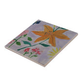 Sinaasappel Lily Ceramic Tile Tegeltje (Zijkant)
