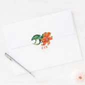 Sinaasappel Lily Floral Elegant Wedding Hart Sticker (Envelop)