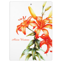Sinaasappel Lily-schilderklembord Klembord