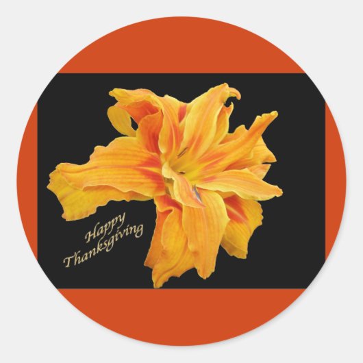 Sinaasappel Lily Thanksgiving Stickers (Voorkant)