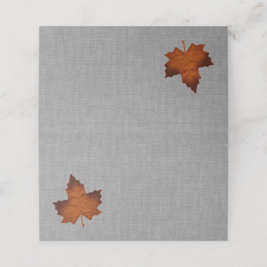 Sinaasappel linnen gevouwen plaats kaarten plaatskaartje (Buitenkant ongevouwen)