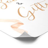 Sinaasappel lint pompoen baby shower boeken en cad poster (Hoek)