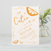 Sinaasappel Little Cutie Hand getrokken Citrus Bab Kaart (Staand voorkant)