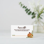 Sinaasappel Little Pumpkin Baby shower Luier Raffl Informatiekaartje (Staand voorkant)
