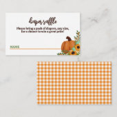 Sinaasappel Little Pumpkin Baby shower Luier Raffl Informatiekaartje (Voorkant / Achterkant)