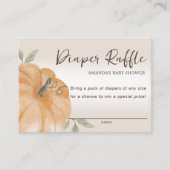 Sinaasappel Little Pumpkin Diaper Raffle Baby show Informatiekaartje (Voorkant)