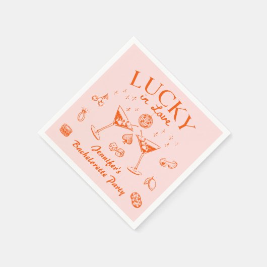 Sinaasappel Lucky In Love Cocktails Bachelorette P Servet (Hoek)